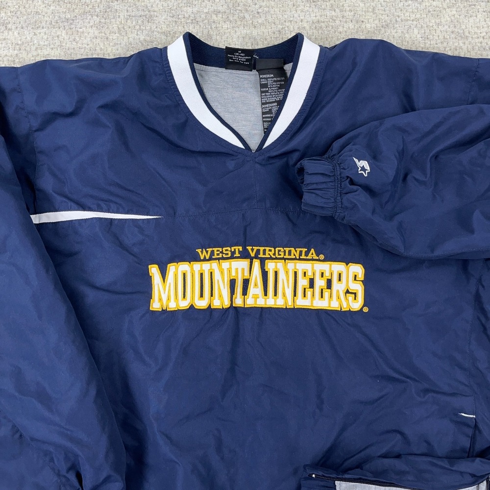 Vintage West Virginia Mountaineers Jacket Men Mediup Pullover Starter WVU Lined - Picture 2 of 12